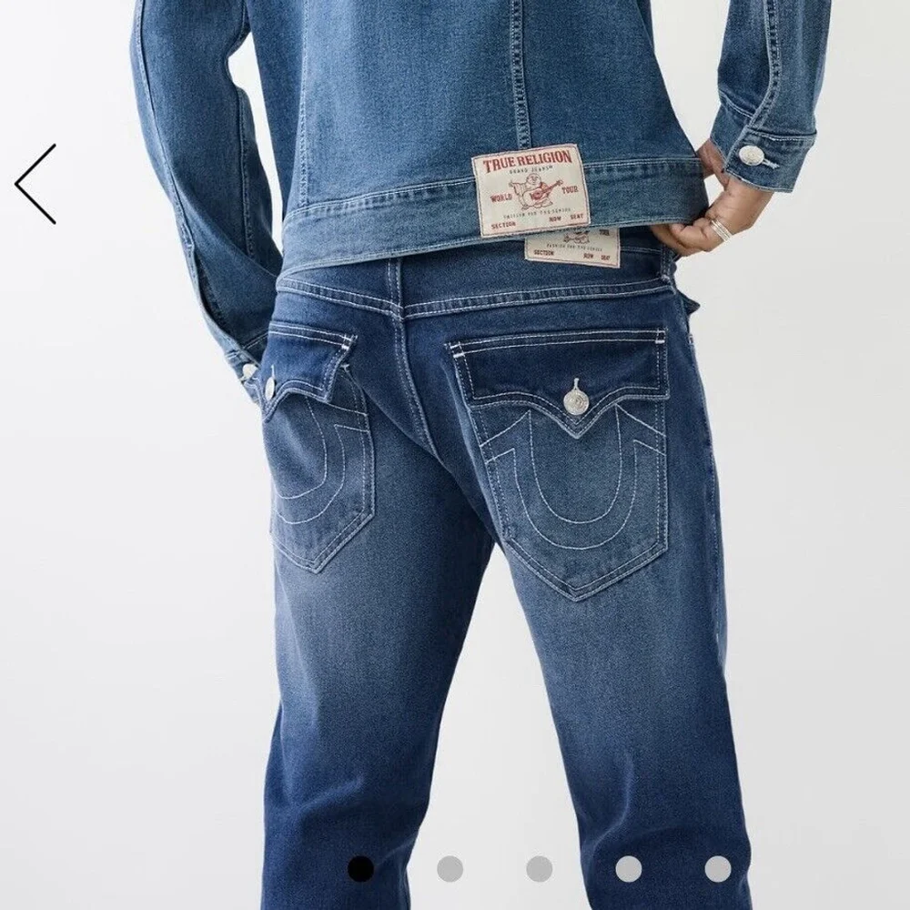 NWT True Religion Ricky Relaxed Straight Flap Jeans 34X34 Men Blue Orig.$159